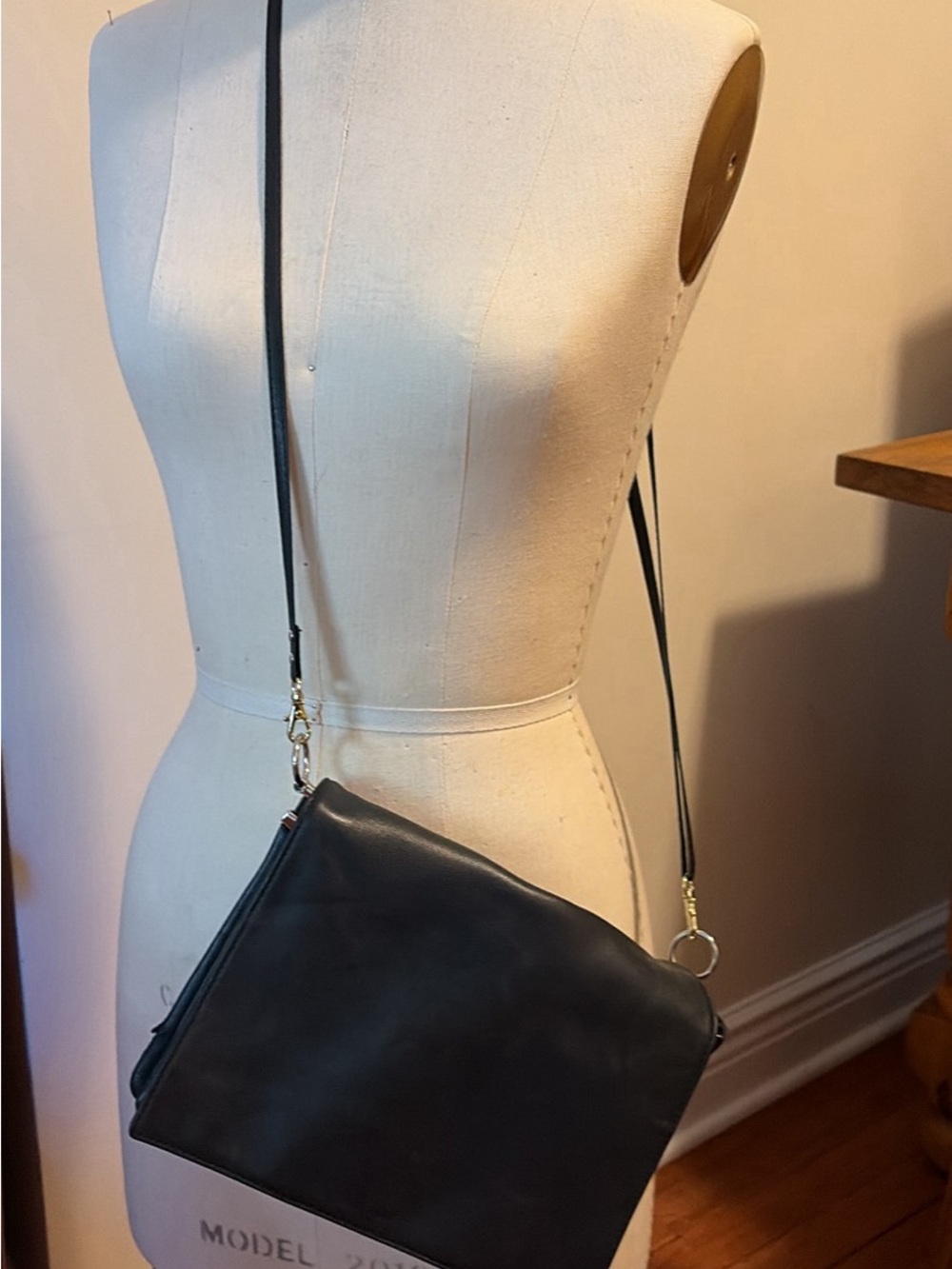 AllSaints Black Leather Crossbody Bag